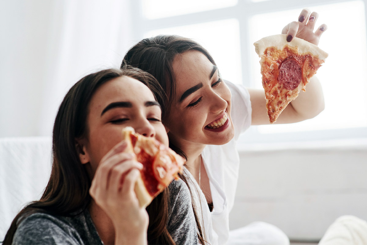 Jantar em festa pijama
